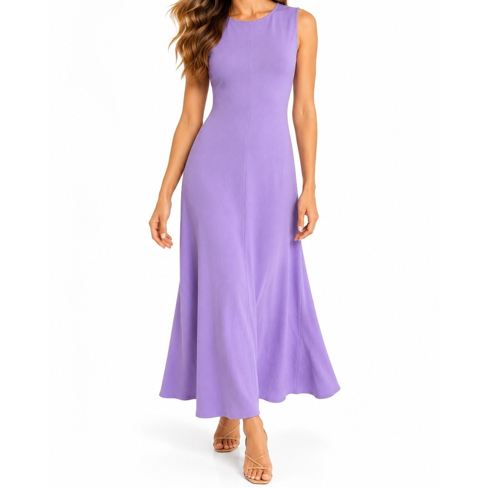 Solid & Striped Lucerne Maxi Dress Ultra Violet Ribbed Knit NWT L $248